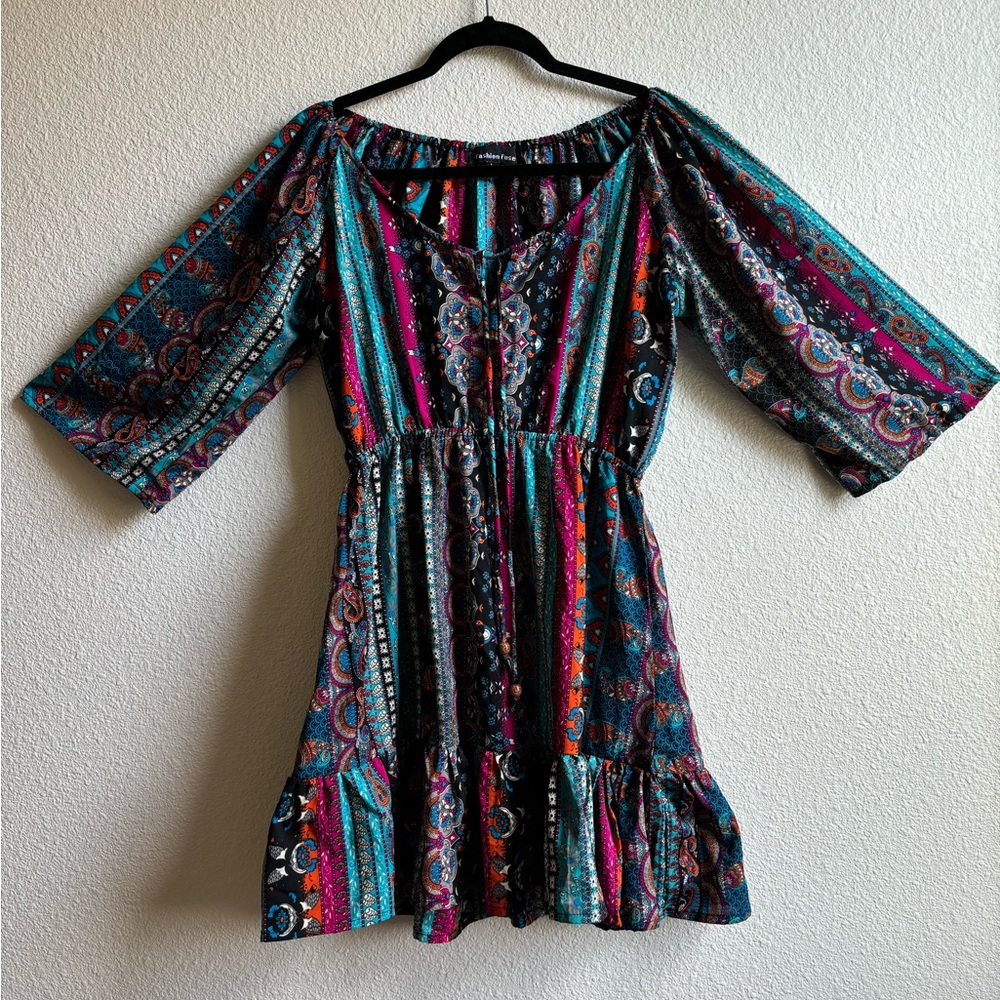 Abstract paisley boho style dress